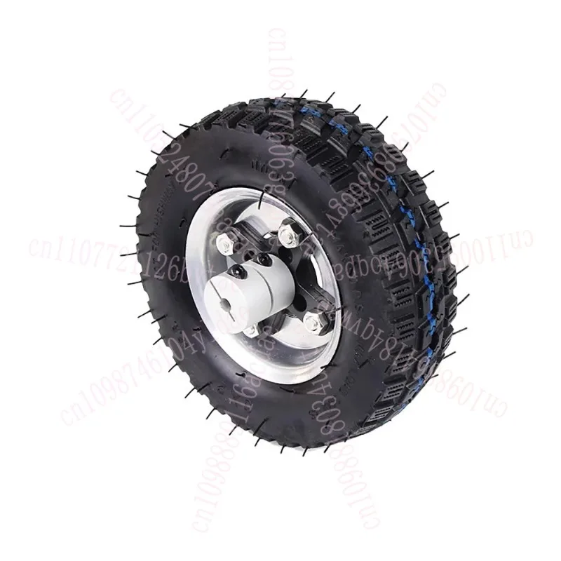 عجلة قيادة روبوتية مقاس 6 بوصات - إطار مطاطي هوائي مع مداس مضاد للانزلاق وحافة فولاذية (خيارات تجويف 6 مم/8 مم)