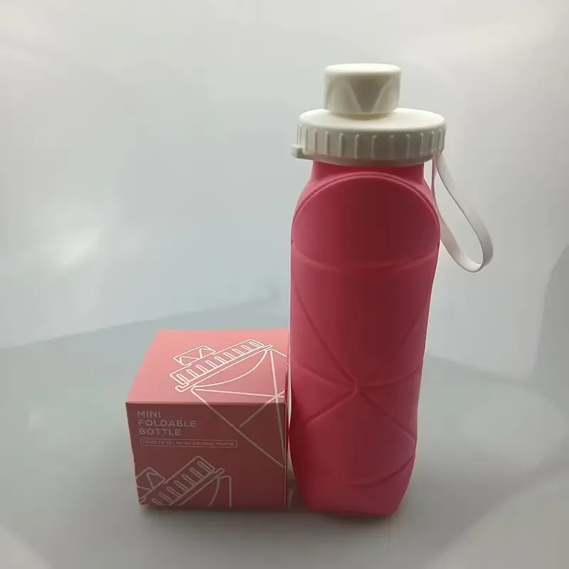 

New Silicone Folding Kettle, Portable Pressure 600ml PP5 Material Dustproof Water Bottle For Summer Outdoor Sports
