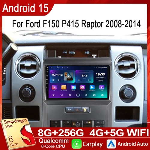 Android 15 para Ford F150 P415 Raptor 2008-2014 Radio de coche Carplay navegación GPS Carplay Android Auto reproductor de miltimedia 5G WiFi