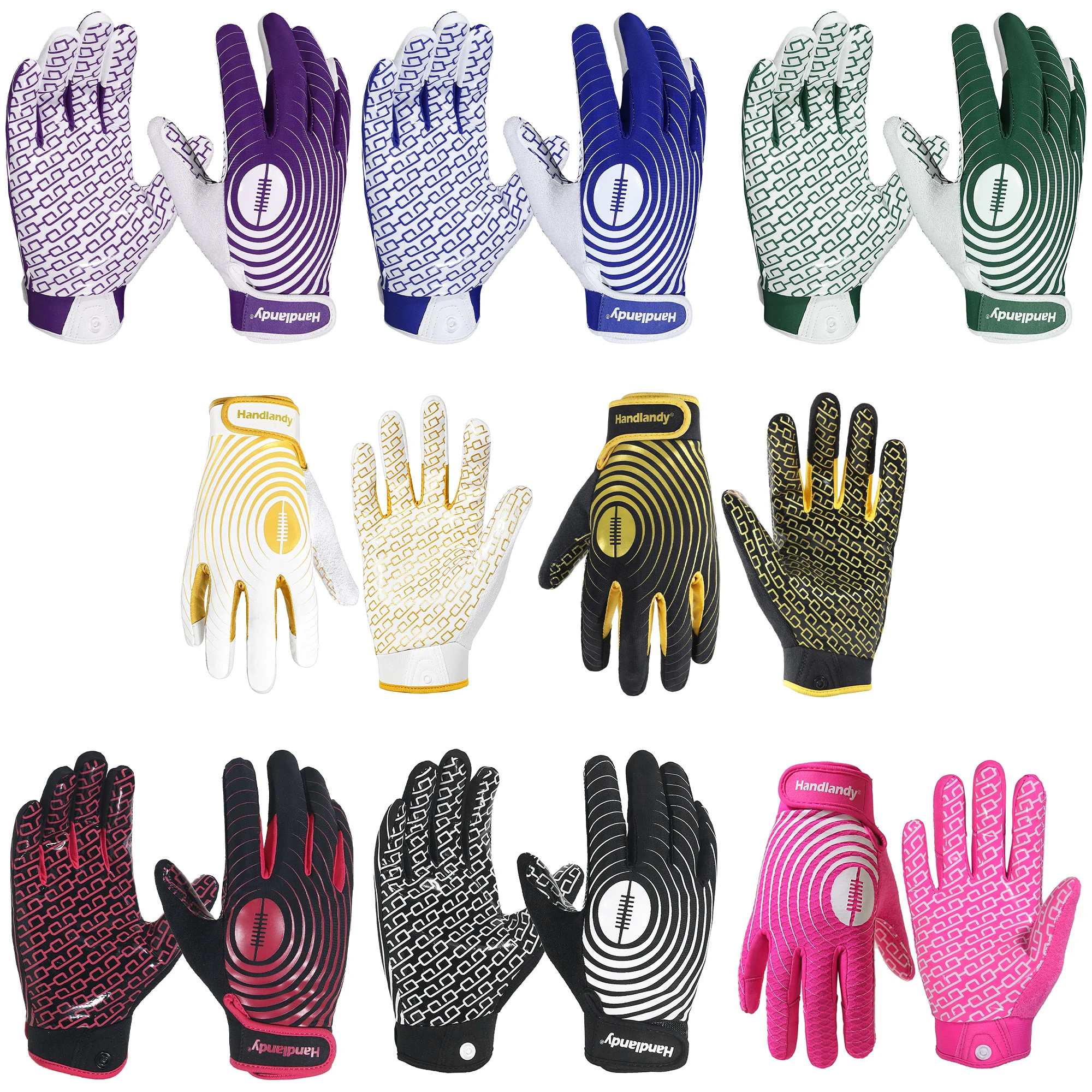 HANDLANDY Youth Football Gloves, Sticky Wide Receiver Youth American Football Gloves，Anti-slip Classic design Rugby Gloves