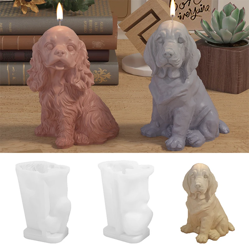 Cute Dog Candle Mold Silicone Labrador Beagles Chihuahua Hiromi Dog Candle Mould 3D Puppy Scented Soap Plaster Craft Making Mold