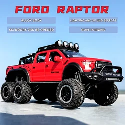 Ford Raptor F150 Simulation Alloy Pickup Off road Children's Car Toys 1: 24 Model with Sound and Light Gifts Collection Ornament