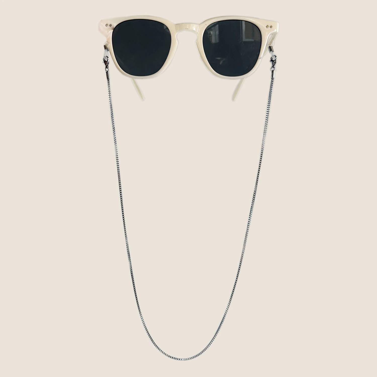 1pc Stainless Steel Glasses Chain, Multi-Purpose Neck Strap for Eyeglasses and Masks, Fashion Accessory, Anti-Lost Beaded Lanyar