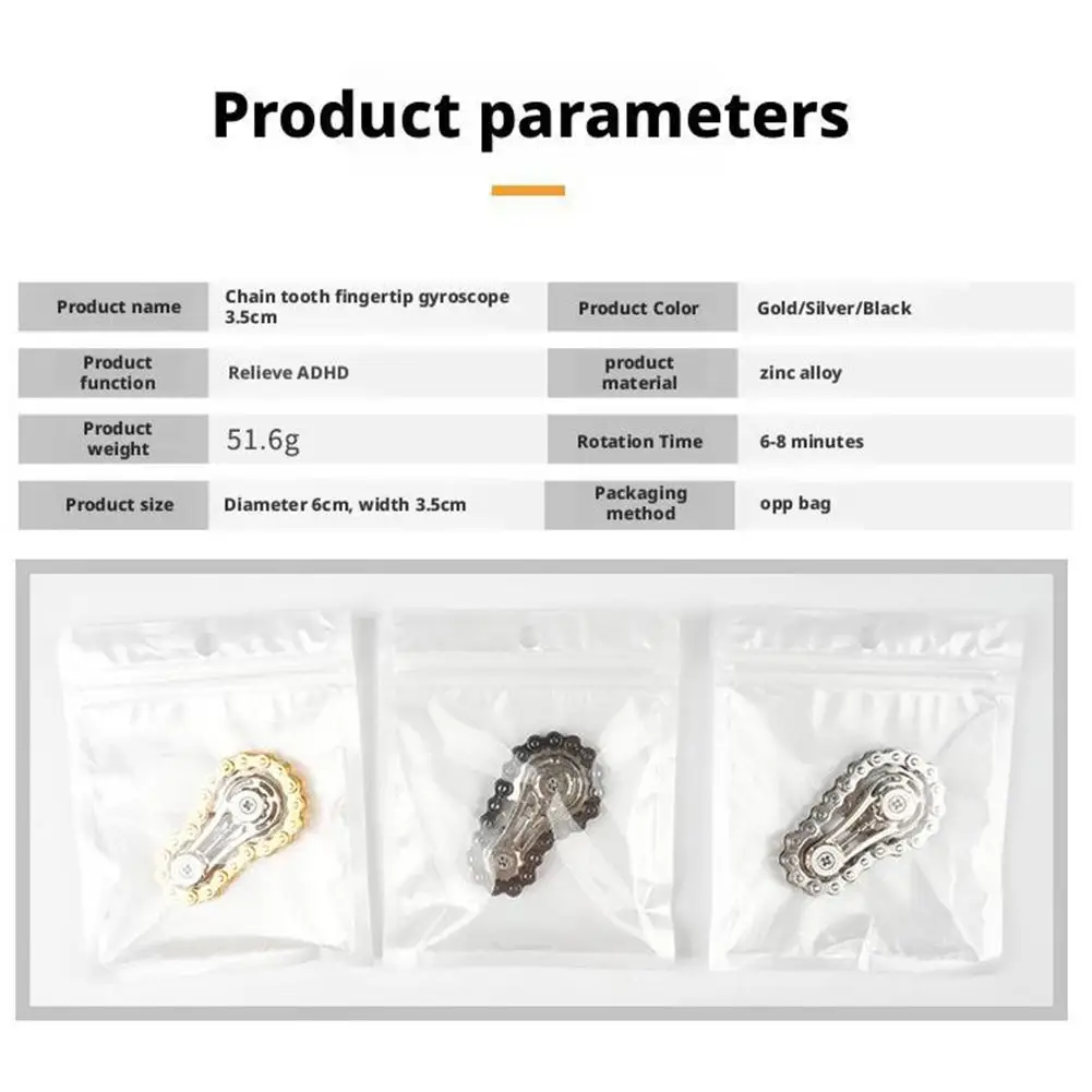 Volant d'inertie mécanique à dents de chaîne, Fidget Spinner, anti-stress, anxiété, chaînes de vélo en métal, Spinner, jouets EDC pour enfants et adultes, jouet à main