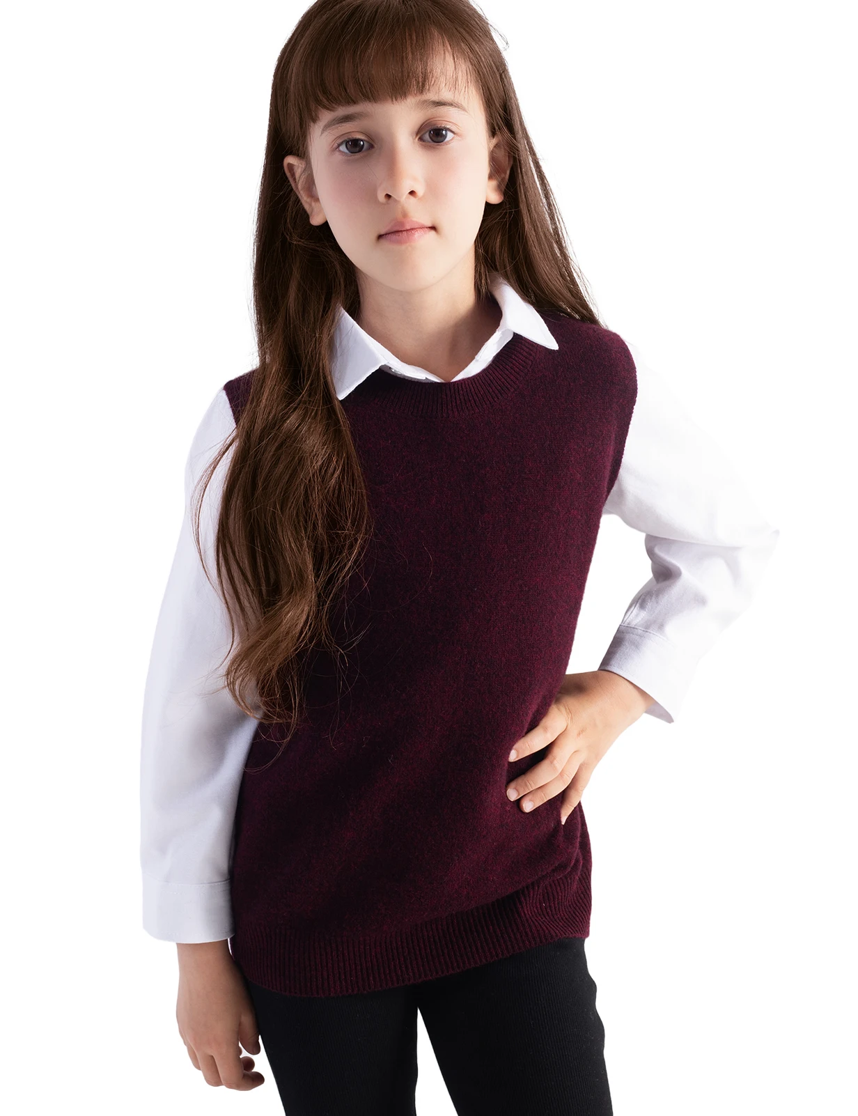 Boys Girls 100% Merino Wool Sweater Fall Winter Kids Mock Neck Long Sleeve Seamless Pullovers Children Top Child Woolen Sweaters view 6