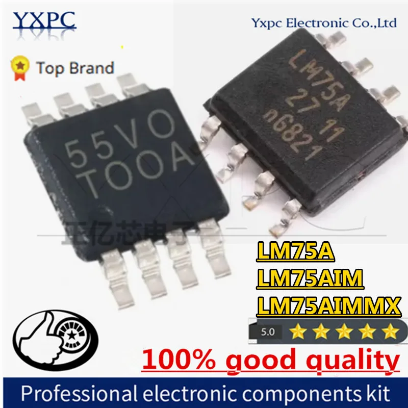 10pcs LM75AD SOP-8 LM75A LM75AIM LM75AIMX LM75AIMMX T00A MSOP8 Chips