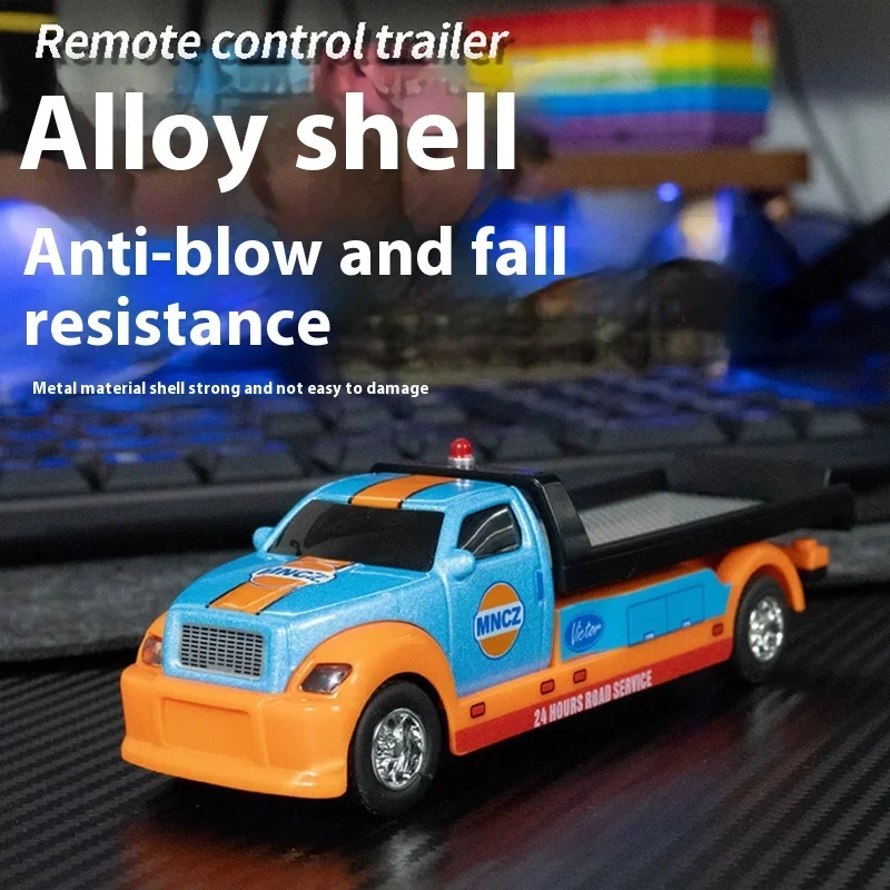 1:64 Mini RC Car Remote Control Alloy Drift Trailer Truck Electric Racing Vehicle Competitive Toy Children Xmas Birthday Gifts