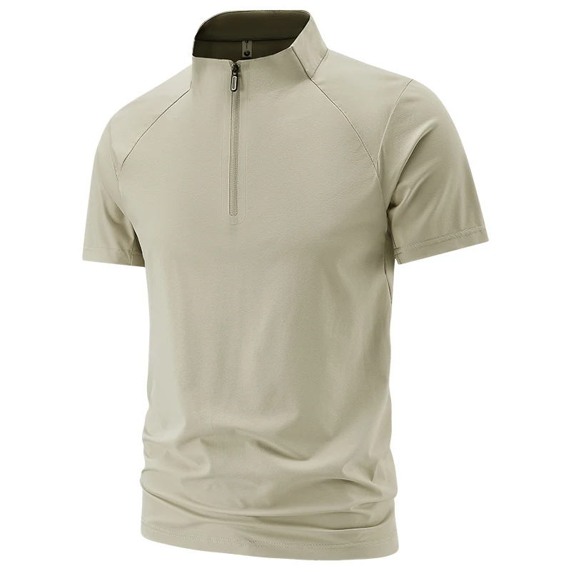 Men's Quick Dry T-shirt Men 1/4 Zipper Short Sleeve Shirts Casual Athletic T Shirt Tops Running Gym Golf T-shirts Plus Size 8XL