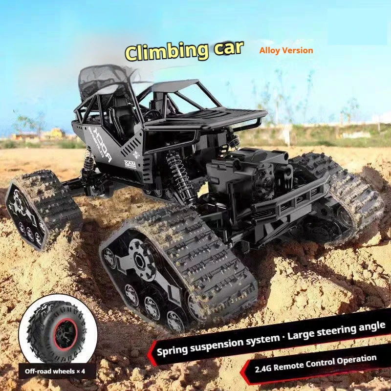 Alloy RC Track Climbing Off-Road Car, Multi-Terrain Obstacle Surmounting, Switchable Dual Tires, Snow Use Parent-Child Toy 2026