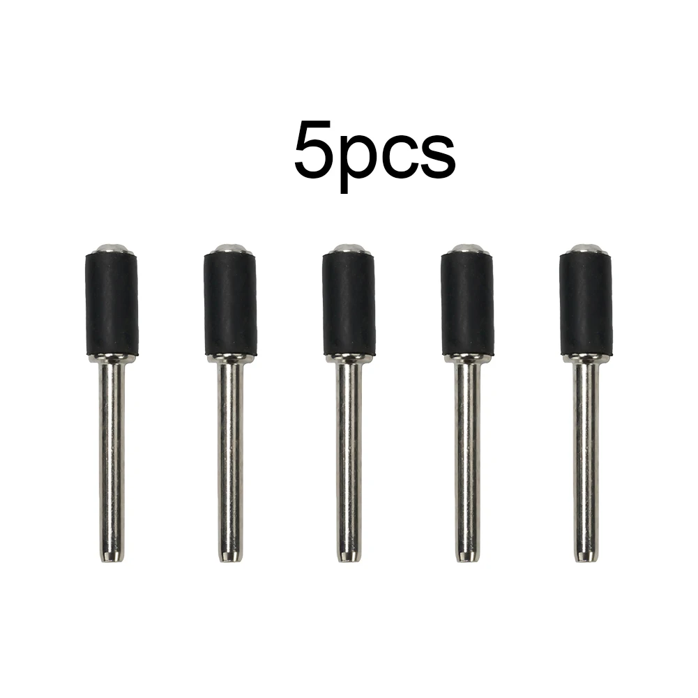 

5Pcs Sanding Mandrels Shape Rotary Tools Rubber Shank Mandrels Silver 0.39inch 12.7mm 6.35mm Abrasive Tools Black