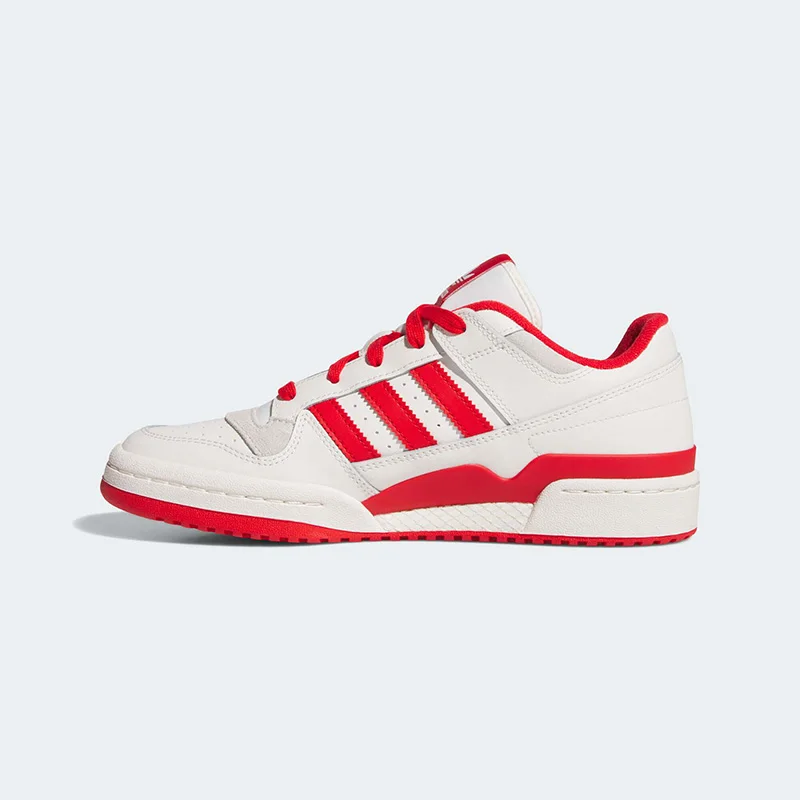 Adidas Originals JQ1533 Retro White Red Flat Trainers Soft Fabric Lining Classic Three Stripes Daily Walking Sneakers