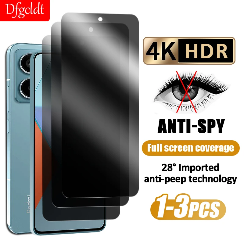 

1-3Pcs Anti Spy Glass For Xiaomi Redmi Note 13 12 11 10 9 8 Pro Privacy Screen Protectors For Redmi Note 12S 11S 10S 9S 8T Film