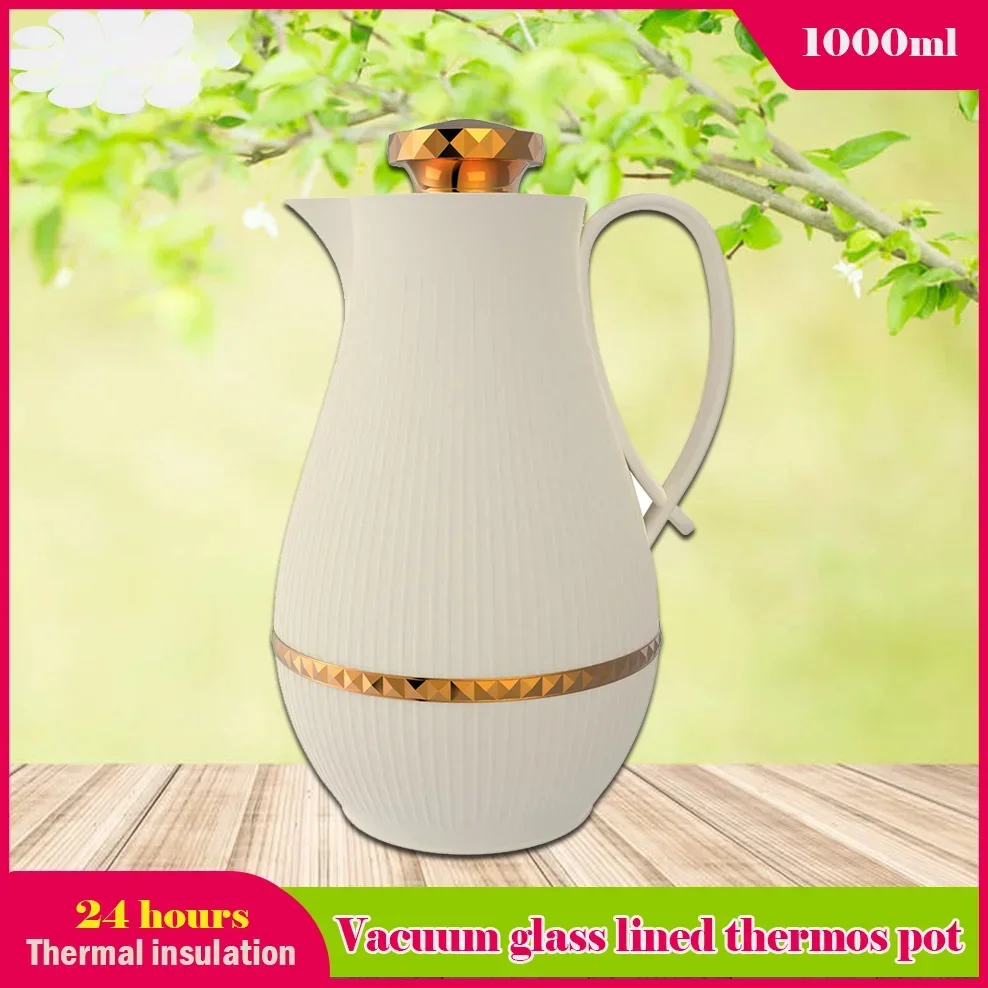 2024 New Type Thermo Jug 1L Large Capacity 24-Hour Thermal Insulation Bottle Hotel Restaurant Glass Liner Thermos Vacuum Flask