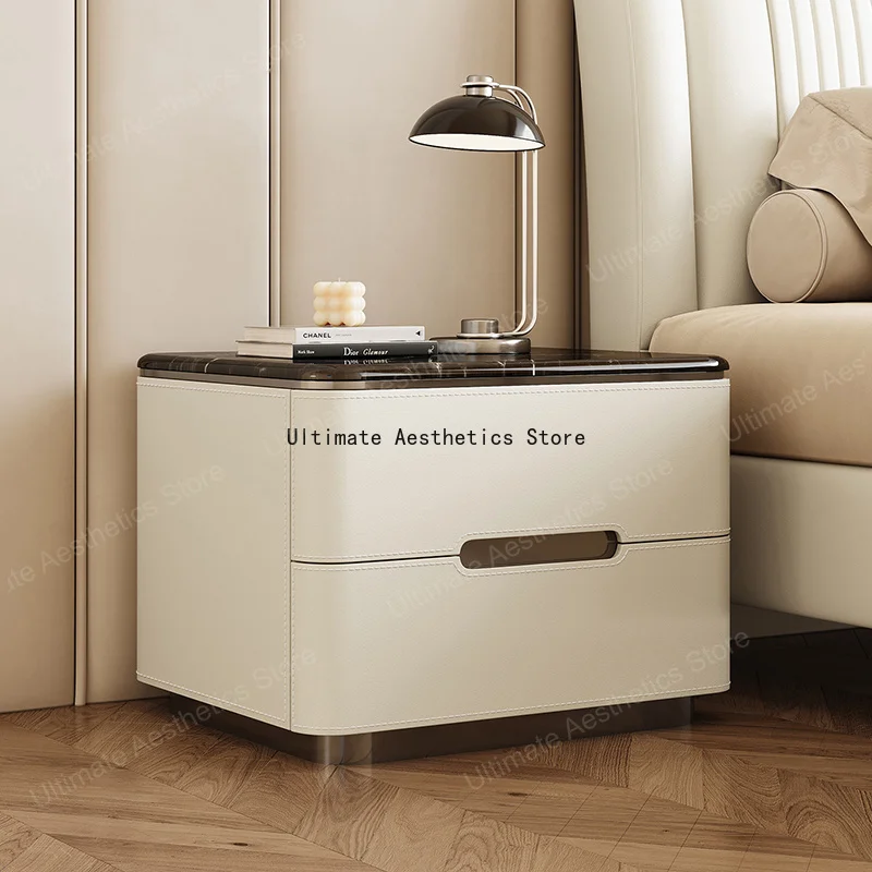 Quality Delicacy Nightstand Storage Design Italian Modern Bedside Table Premium Luxury Mesitas De Noche Bedroom Furniture