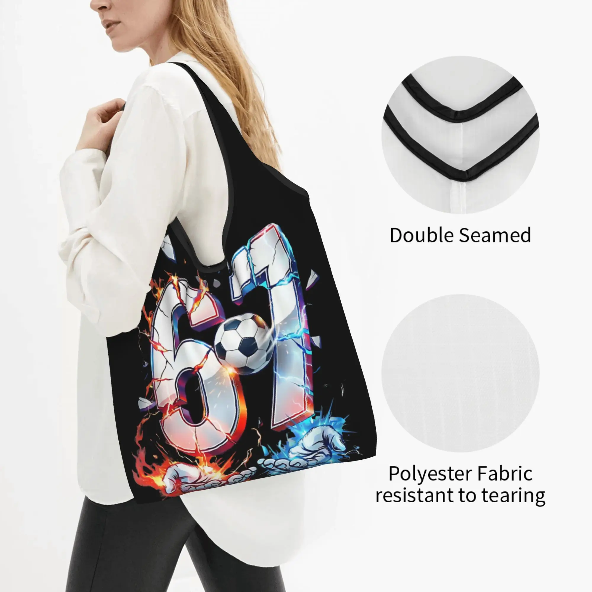 Cute Print Six Seven 67 Shopping Tote Bags Portable Shopper Shoulder Japan Handbag