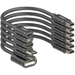 Short 15cm 25cm 50cm Mini USB Micro Type-C USB Data Transfer Extension Cable OTG DSLR Camera USB Mobile Hard Drive Charging Cord