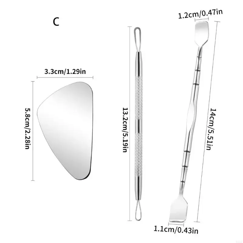 E65F Practical Roestvrij staal Comedone Remover Blackhead Spatel voor tieners en volwassen