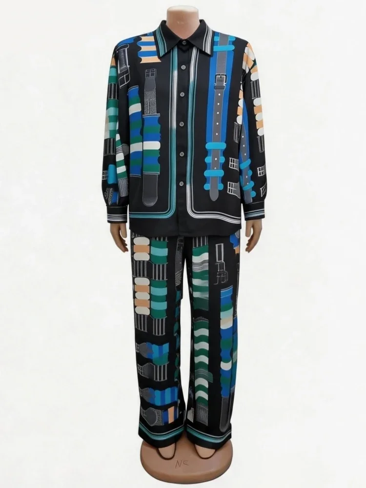 2 Piece Women Sets Dashiki African New Arrival Summer Autumn Matching Sets Two Pieces Sets Tops And Pants Suits Outfits Clothing
