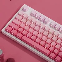 135 teclas, doble disparo, brillo a través de teclas, estampado lateral rosa fresa, teclas PBT, perfil de cereza para interruptores MX, teclado para juegos