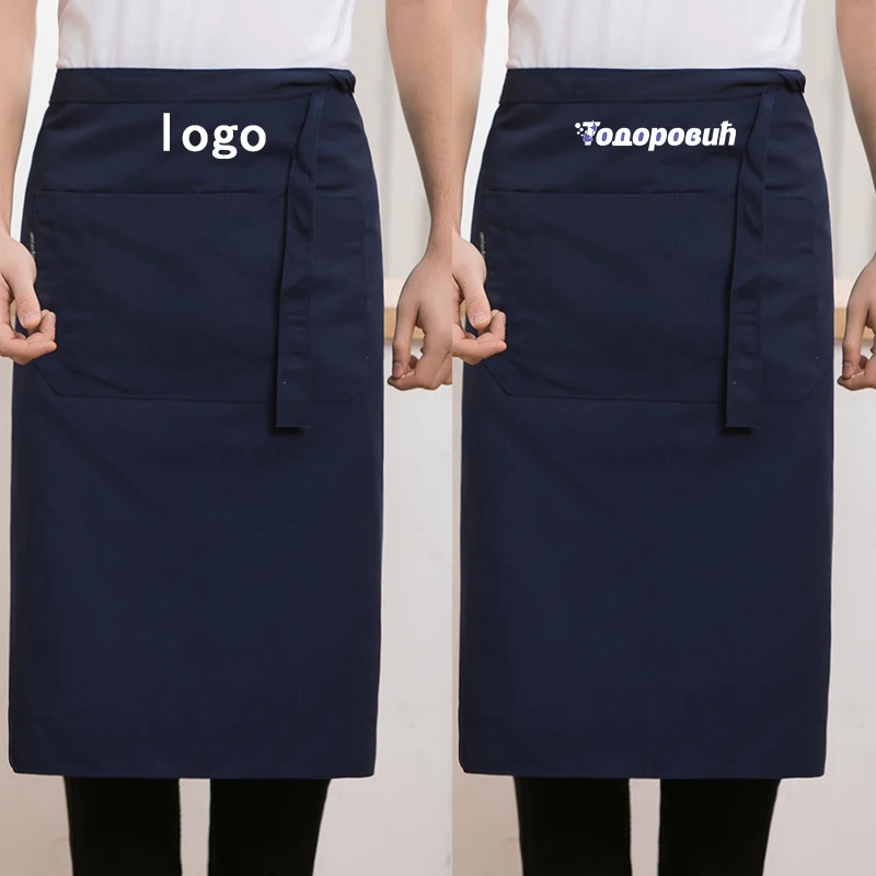 

Фартук шеф-повара с логотипом на заказ, половина тела для мужчин, длинная рабочая одежда для кафе-салона