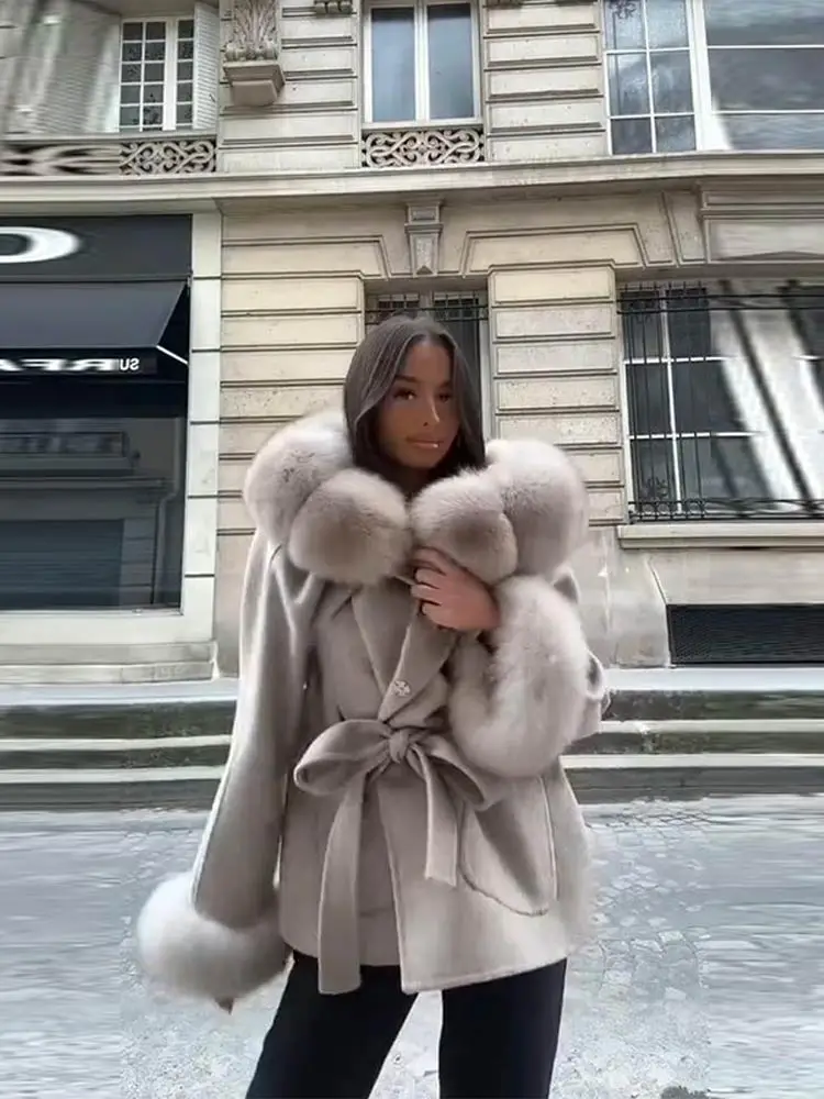 عادية طباعة هودي معطف فستان أطفال مع سروال داخلي المرأة كم طويل جيب سحابات سترة قطن بنطلون واسع 2025 الشتاء موضة سيدة الزي