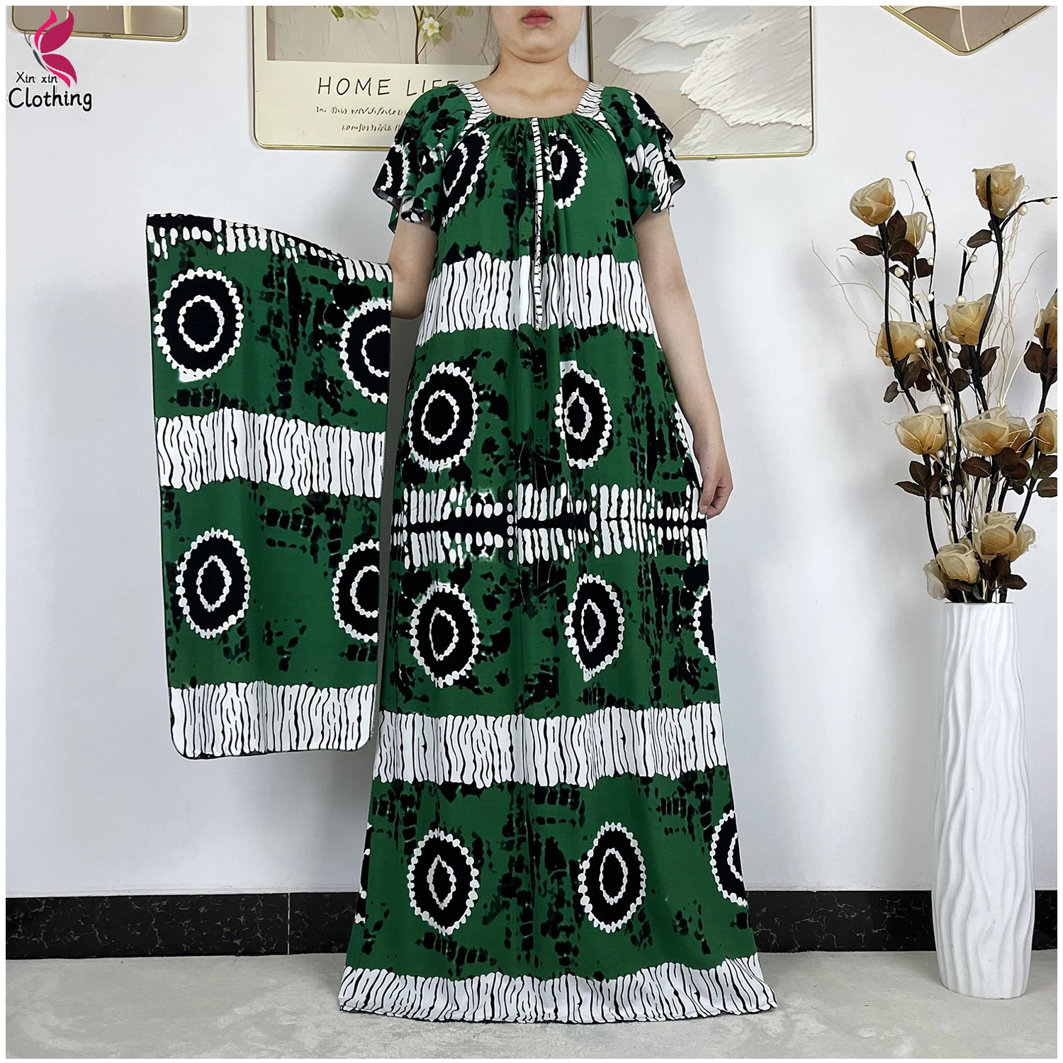 

Новое модное мусульманское женское хлопковое платье 2026 года, африканская абайя, элегантный хиджаб, летняя свободная исламская одежда из Турции с коротким рукавом