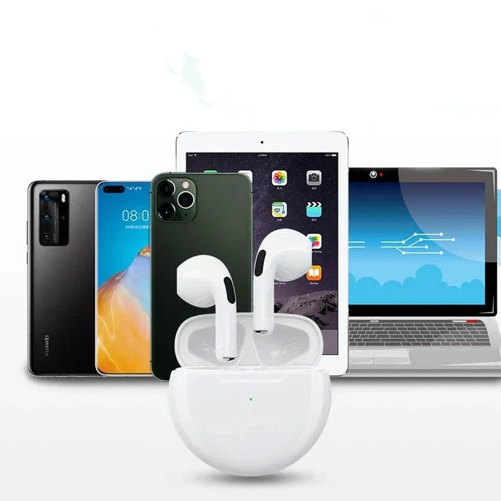 Dla APPLE oryginalne bezprzewodowe słuchawki Bluetooth Air Pro 6 TWS Fone zestaw słuchawkowy stereo dla iPhone słuchawki Xiaomi akcesoria do telefonu