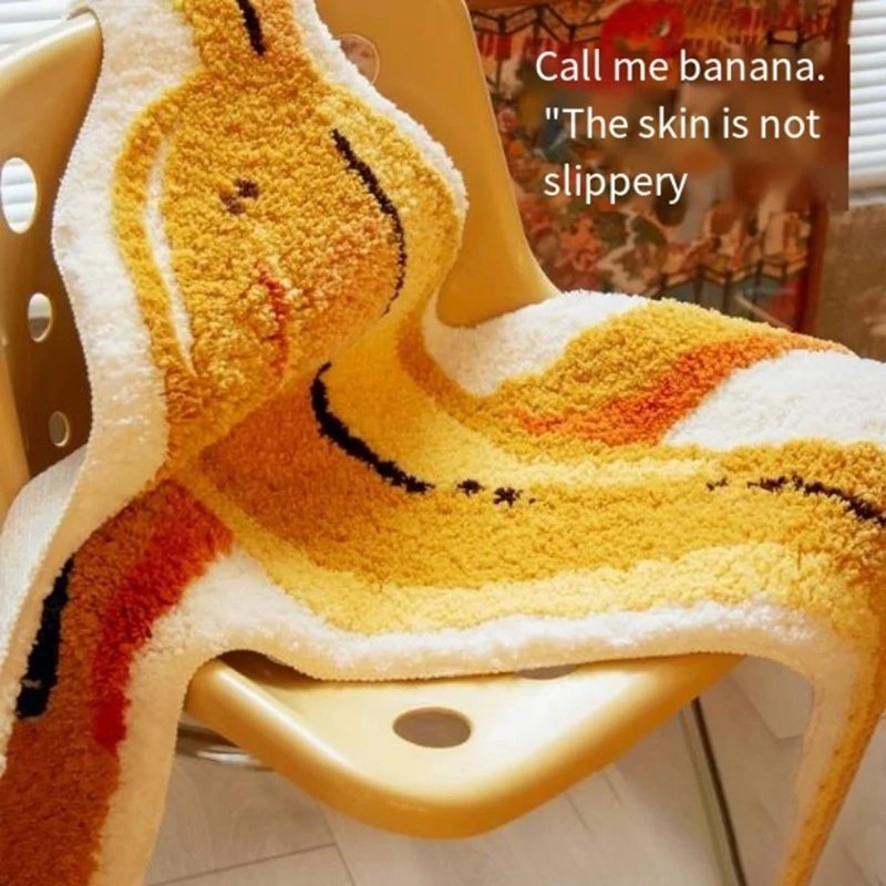 Carpet Personality Cute Irregular Carpet Home Decoration Living Room Bedroom Bed Blanket Plush Soft Carpet Banana-A27R