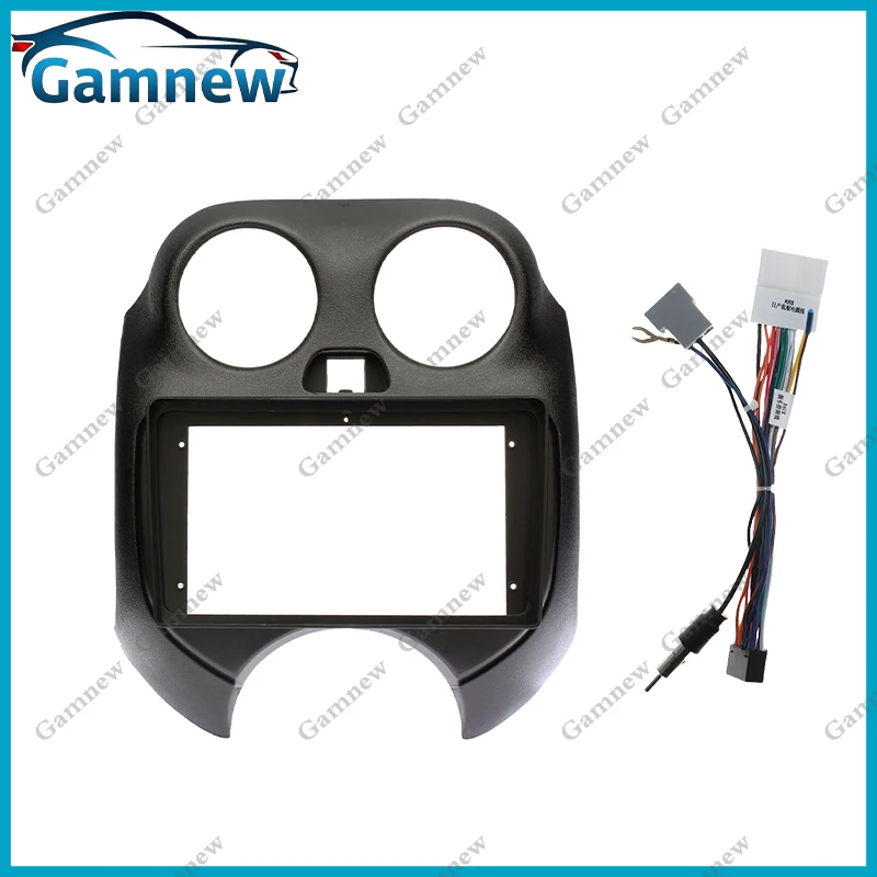 9 Inch Car Frame Fascia Cable Adapter Android Radio Audio Dash Fitting Panel Kit For Nissan March (K13) Latio 2010-2013
