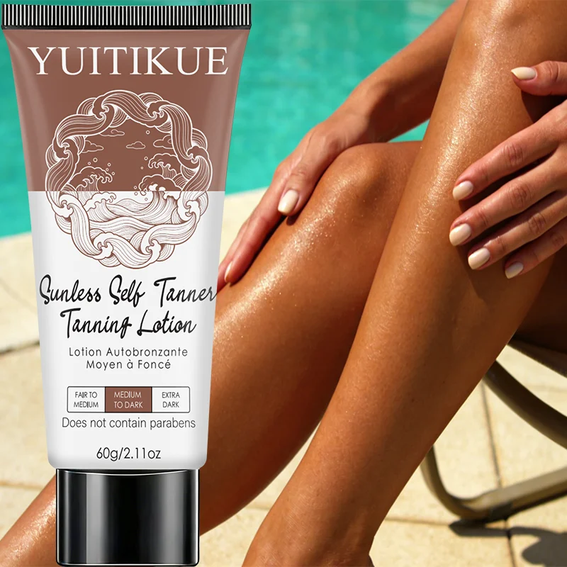 Loción Autobronceadora YUITIKUE, Loción Bronceadora Natural para un Tono de Piel Uniforme y un Acabado sin Rayas