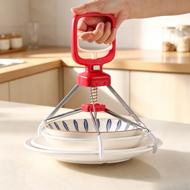 Upgraded One-touch Pop-up Four-claw Anti-scald Gripper Non-slip Bowl Plate Lifter Clip Kitchen Steaming Dish Tray Retriever Tool
