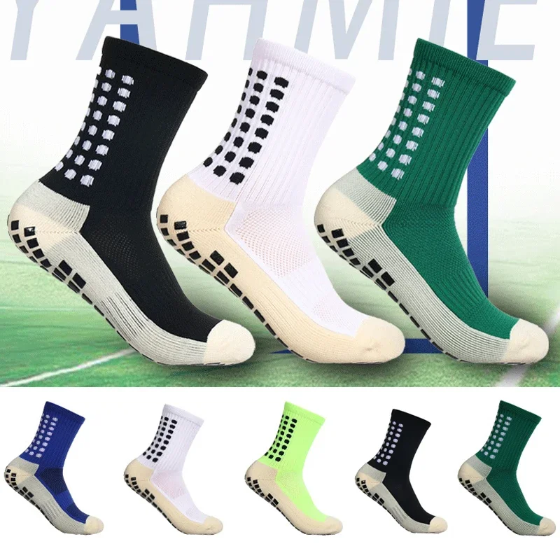 Calcetines de fútbol antideslizantes para hombre y mujer, medias de agarre para deportes al aire libre, fútbol, baloncesto, tenis y Rugby, 1 par