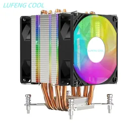 LUFENG COOL 6 Heat Pipes CPU Cooler  4Pin RGB  FAN PC Quiet Intel LGA 1700 /1200 1150 1151 1156 2011 X79 X99 E5  Cooling PWM FAN