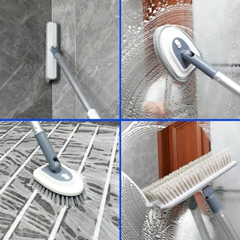 1Set Shower Scrubber Cleaning Brush Tile Cleaners Brush For Bathroom Toilet Wall Glass Tub Tile Sink