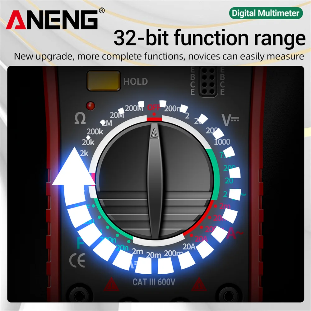 ANENG DT9205A Digitales Multimeter Automatisch Professionell 1999 Messungen Auto AC/DC Spannungsprüfer Ohm Strom Amperemeter Detektor Werkzeug – Detail 1