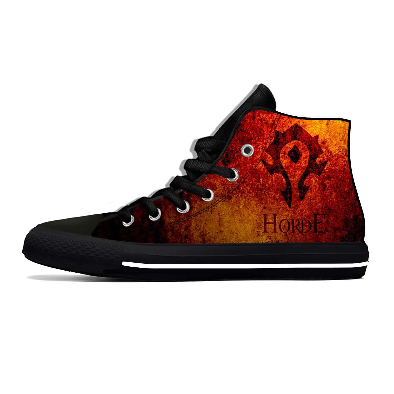 Wow Anime Game Cartoon World Of Warcraft Horde Casual Cloth Shoes High Top Lightweight Breathable 3D Print Men Women Sneakers