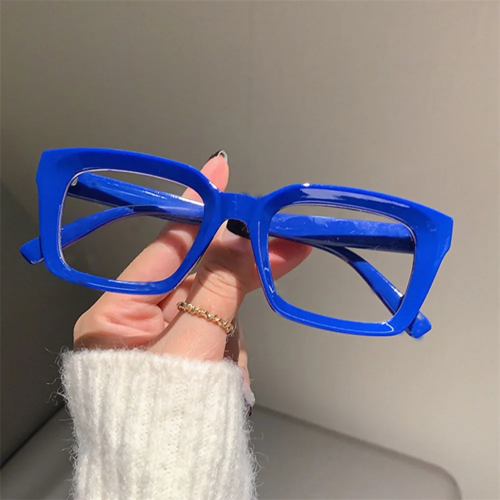 

Transparent Anti Blue-ray Reading Glasses Square Shape Retro Presbyopia Eyeglasses Wood Stripes Lightweight Large Frame Eyewear