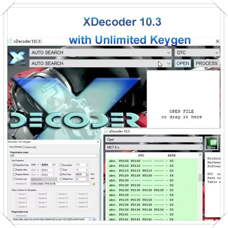 Nuovo XDecoder 10.3 con Keygen DTC Remover DTC OFF elimina Software disabilita errore di rimozione DTC per molti laptop aiuto