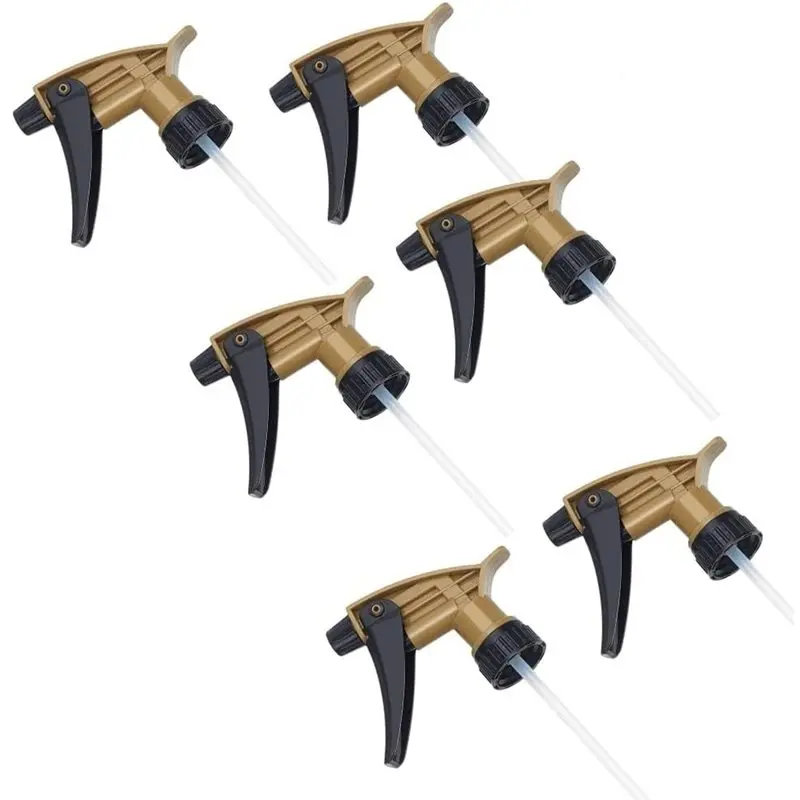 A98M For Auto Detailing Car Cleaning Tool- 6Pcs Adjustable Resistant Trigger Sprayer In Black& Gold, Acid Resistant Design