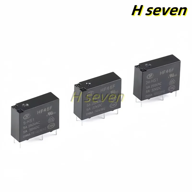 5pcs Relay HF46F- 005 012 024-HS1 5V 12V 24V 1Group normally open 5A 4pin