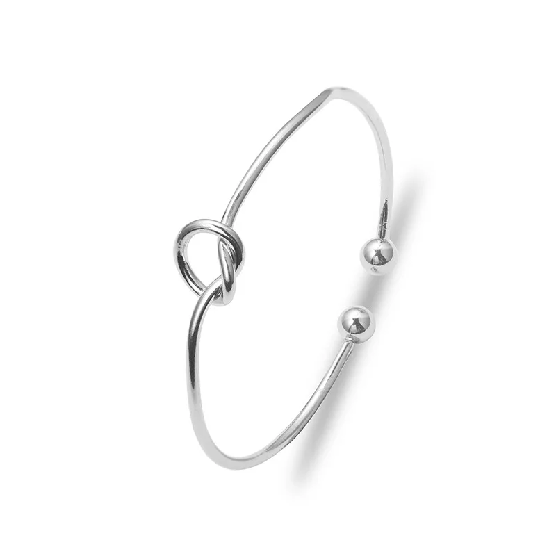 Trendy Simple Creativity Open Knot Cuff Bracelet For Charm Woman Elegant Color Delicacy Jewelry Gifts