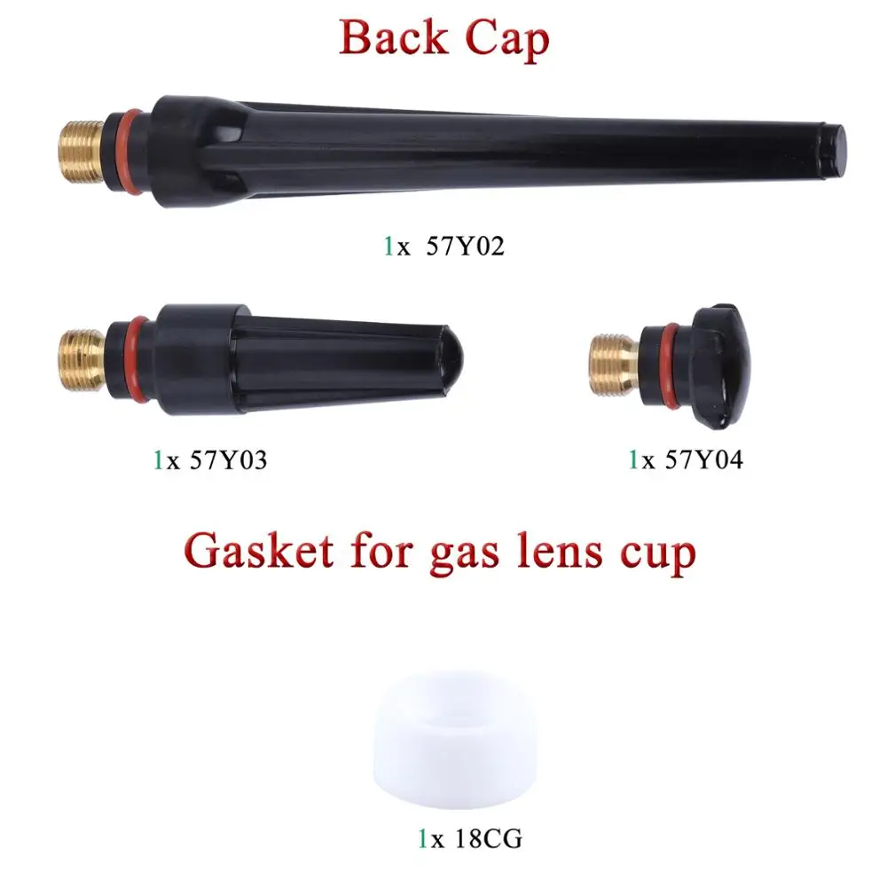 24Pcs Hàn TIG Đèn Pin Bên Trong Ngoài Góc Khí Ống Kính Cho WP17 WP18 WP26 TIG Lưng Bộ Đội Collet Thi Thể Spares bộ Phụ Kiện