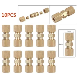 10Pcs Brake Line Pipe Brass Connectors For Brake Line Without Flare 4.75mm 3/16