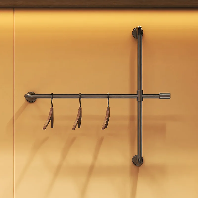 Stainless steel electroplated black titanium All season hotel B & B bathroom hanger on wall drying rack hanger small coat and ha