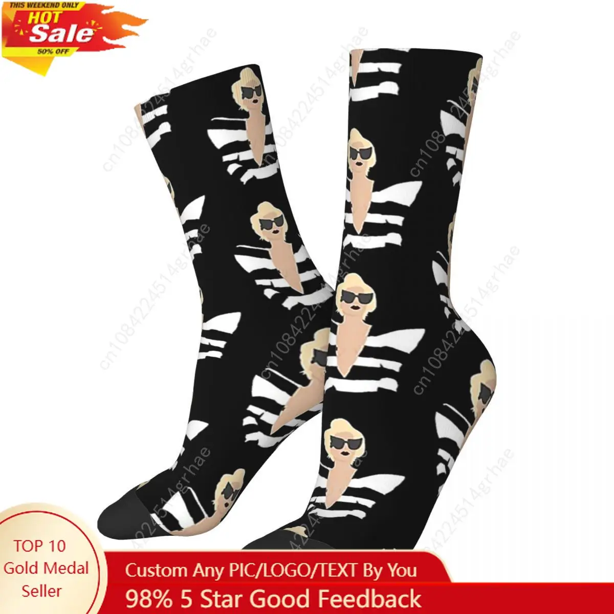 Lady Gaga Telephone Socks Harajuku Super Soft Stockings All Season Long Socks Accessories for Man's Woman's Birthday Present