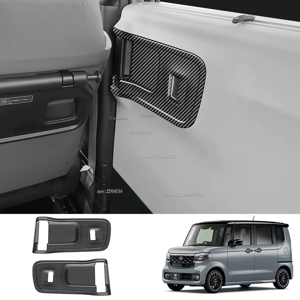 

For Honda N-BOX 2024 2025 ABS Carbon Fiber Middel Inner Door Bowl Sticker Cover Trim Door Pull Sticker Frame Styling Cutylin