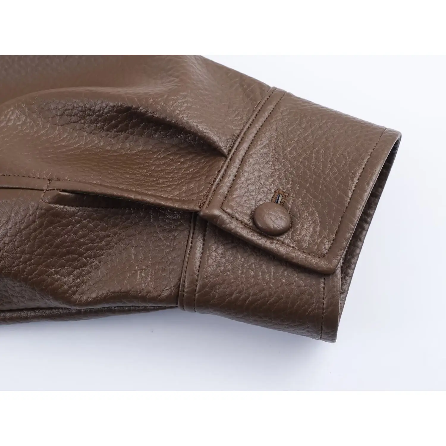 KASLEAD New Faionable Women's Leather Jaet ort Outerwear Sli Synthetic Leather Long Sve Stand Collar Coat