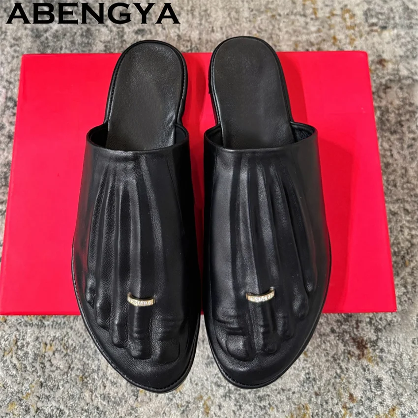 黒の本革巻きつま先ローファースリッパ女性用太った体型向けカジ - Loafer Flat Women のレビューと価格