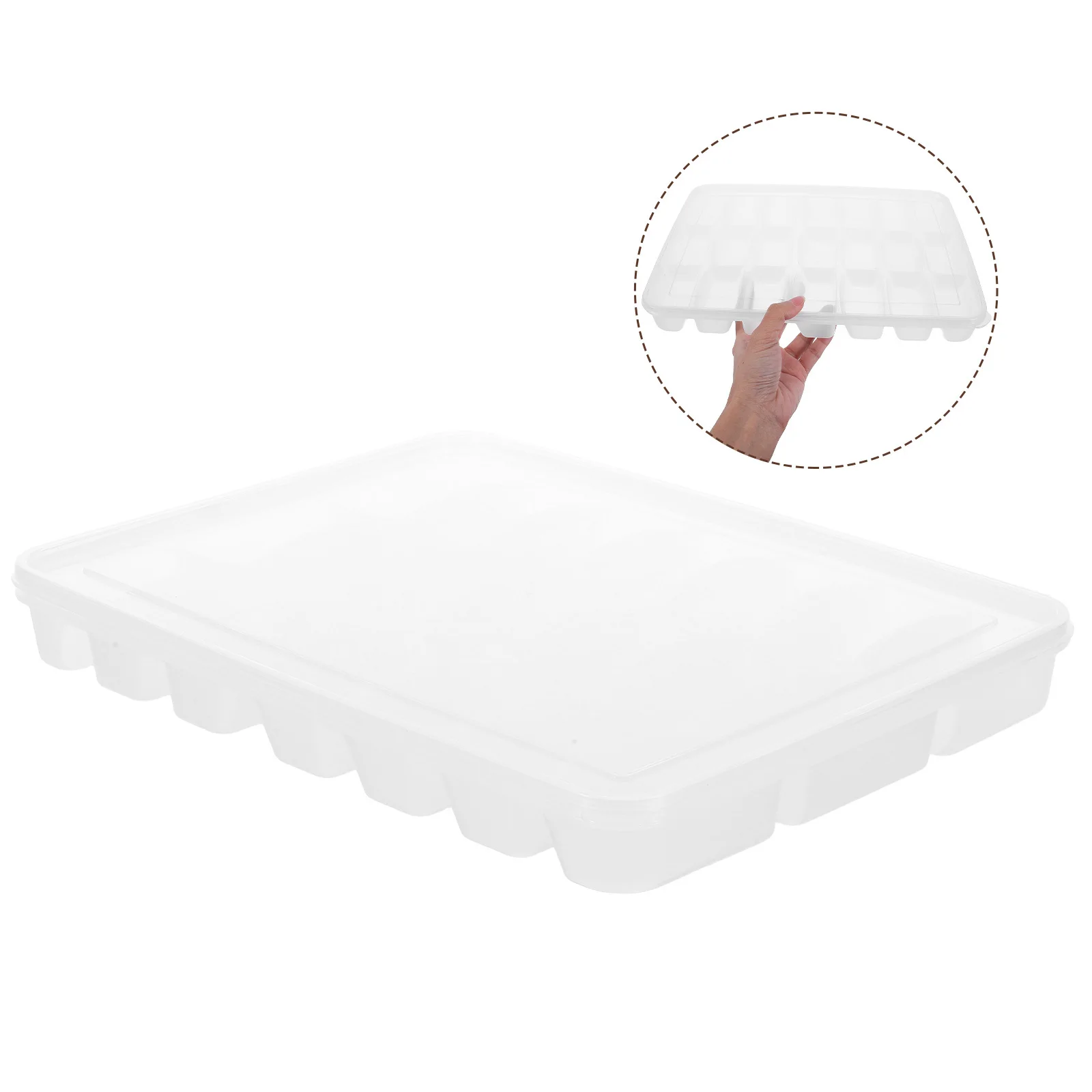 

1Pcs Dumpling Container Food Grade PP Material 21-Grid Storage Box Removable Lid Freezer Safe Food Organizer Box Dumpling