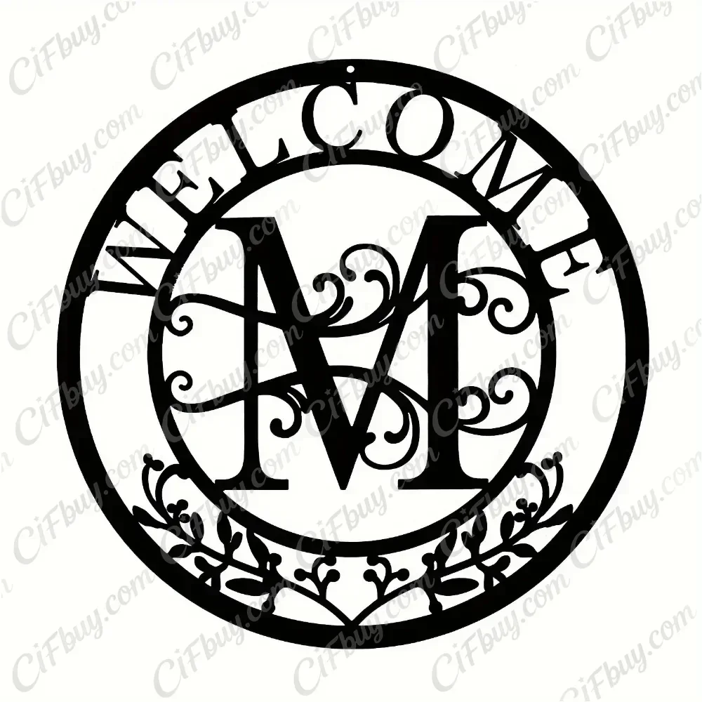 CIFBUY Personalized Family Name Metal Wall Art Sign Custom Monogram Iron Sculpture Entryway Living Room Home Decor Plaque